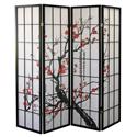 Plum Blossom 4-Panel Room Divider