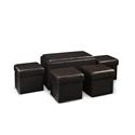 Manhattan Storage Bench with Collapsible Ottomans
