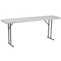 18''W x 72''L Granite White Plastic Folding Training Table