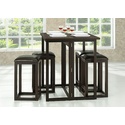Leeds 3 Piece Dining Set in Dark Brown