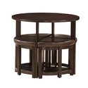 Rochester Brown Modern Bar Table Set with Nesting Stools 