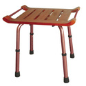 Adjustable Height Teak Bath Bench Stool
