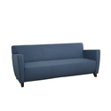 Custom Fabric Sofa with Cherry Finish