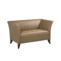 Taupe Leather Love Seat
