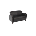 Eco Leather Love Seat with Cherry Finish Legs