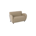 Eleganza Eco Leather Love Seat with Cherry Finish Legs