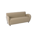 Eleganza Eco Leather Sofa with Cherry Finish Legs