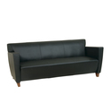 Leather Sofa with Cherry Finish