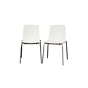 Spring White Plastic Modern Dining Chair 