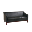 Vinyl Sofa with Mahogany Finish
