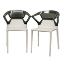 Swap White Plastic Modern Dining Chair with Gray Backrest