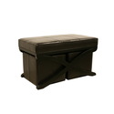 Dominique Brown Faux Leather Modern Ottoman/Bench 3-Piece Set