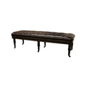 Lexington Dark Brown Bonded Leather Wheeled Bench