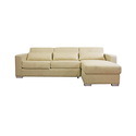 Olcott Cream Twill Modern Sleeper Sofa Sectional with Storage Chaise