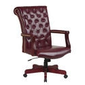 Traditional Executive Leather Chair with Padded Arms