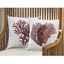 Two Assorted Coral Design Throw Pillows