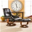 Modern Leather Recliner and Ottoman