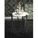Round White Lacquer Accent Table