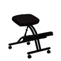 Mobile Ergonomic Kneeling Chair in Black Fabric