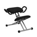 Ergonomic Kneeling Chair in Black Fabric with Handles