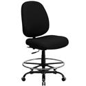 HERCULES Series 400 lb. Capacity Big and Tall Black Fabric Drafting Stool with Extra WIDE Seat