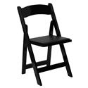 HERCULES Series Natural Wood Folding Chair with Vinyl Padded Seat