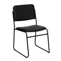 HERCULES Series 1500 lb. Capacity High Density Black Stacking Chair with Sled Base