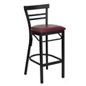 HERCULES Series Black Ladder Back Metal Restaurant Bar Stool