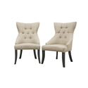 Daphne Neutral Linen Fabric Modern Dining Chair 