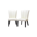 Janiver Off-White Leather Modern Dining Chair (Set 2)