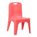 Plastic Stackable School Chair with Carrying Handle and 11'' Seat Height