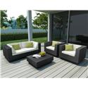Park Terrace Textured Black 5 Piece Sofa Patio Set