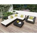 Park Terrace Textured Black 6 Piece Sectional Patio Set