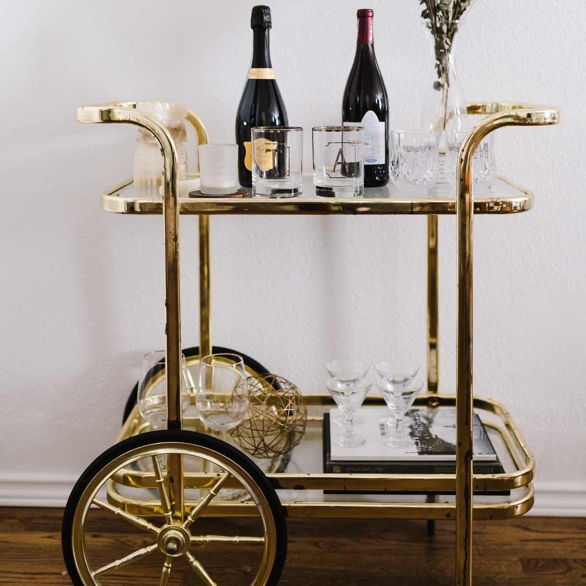 bar cart for serving drinks