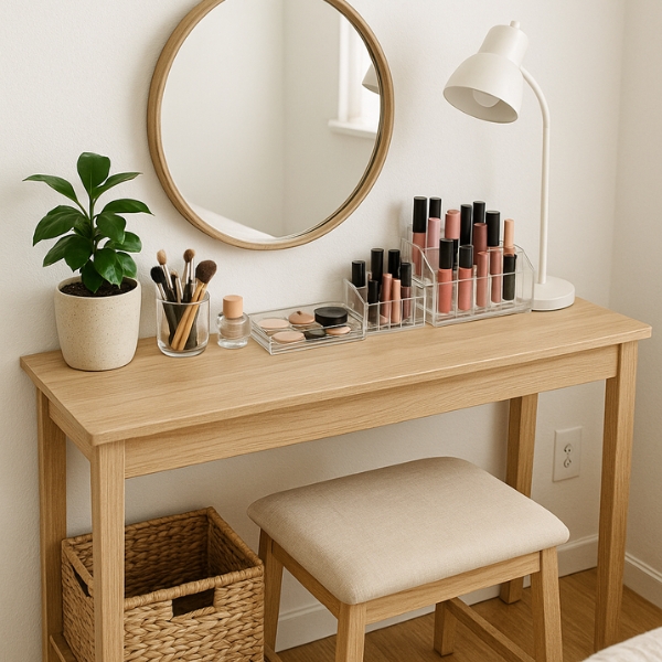 Makeup vanity setup