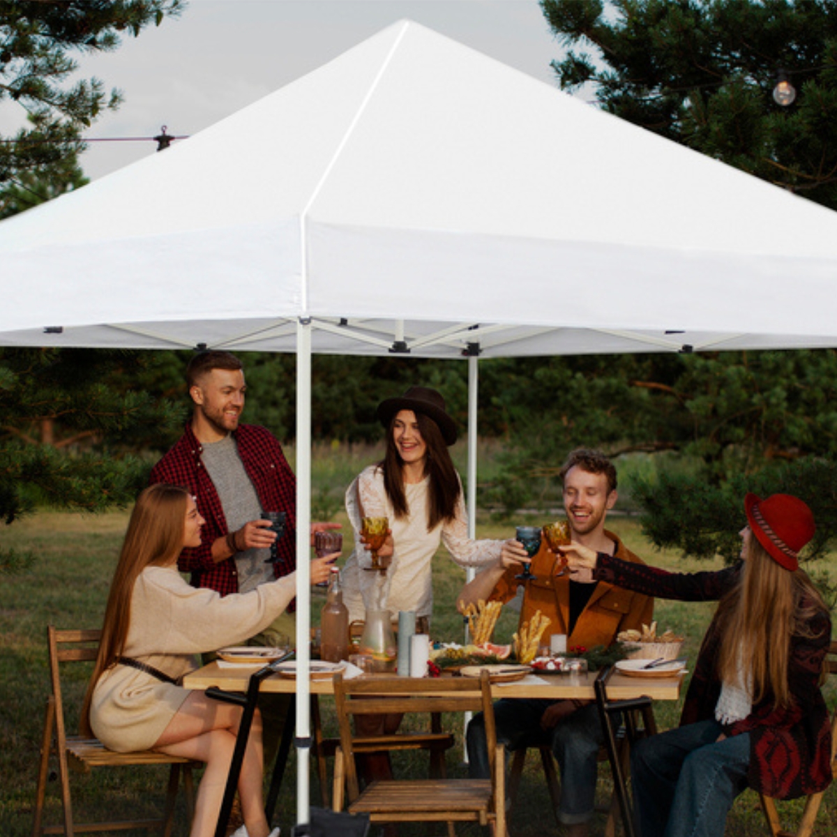 King Canopy carport used as dining area