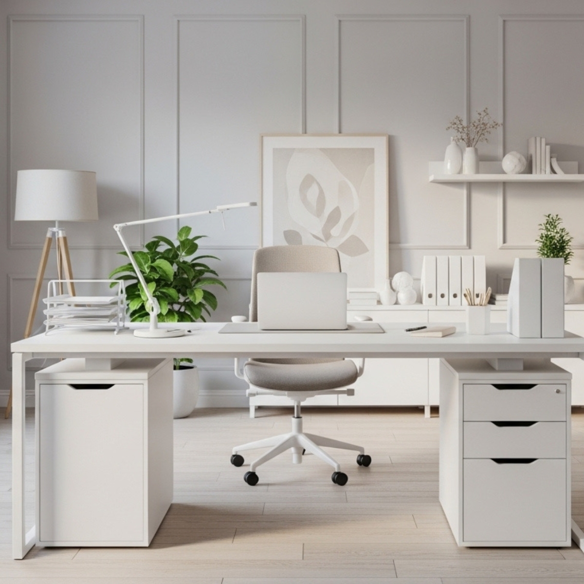 White Office Desks for Home Office