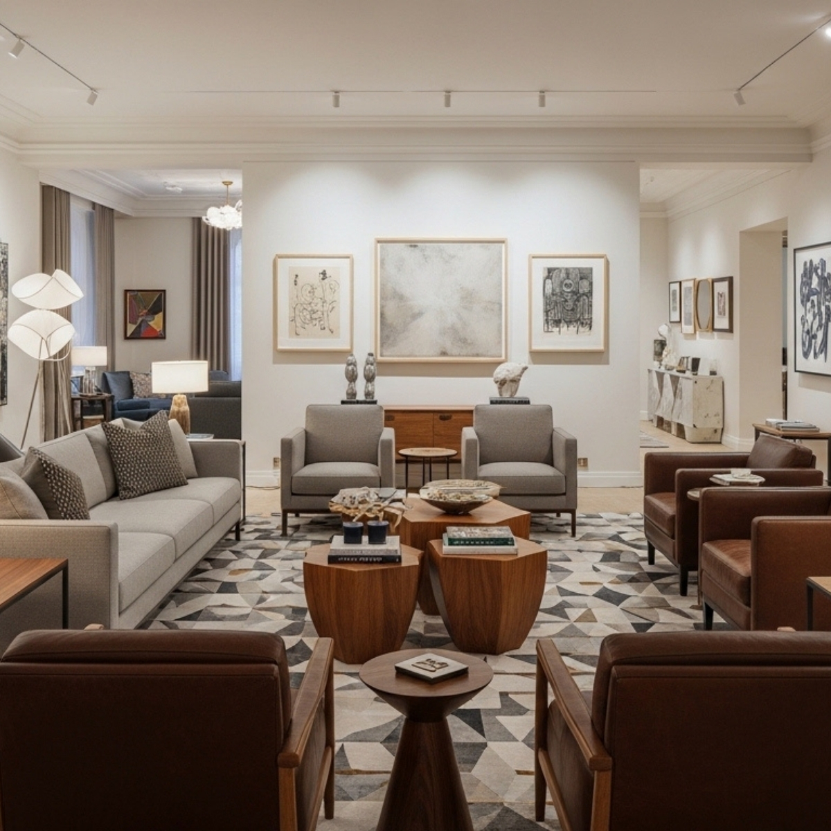 Elegant cozy living room with comfortable furniture