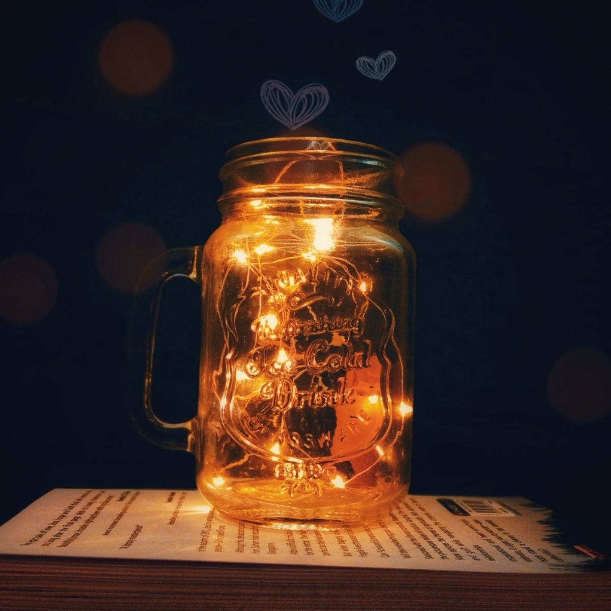Mason jar lights creating a magical garden atmosphere