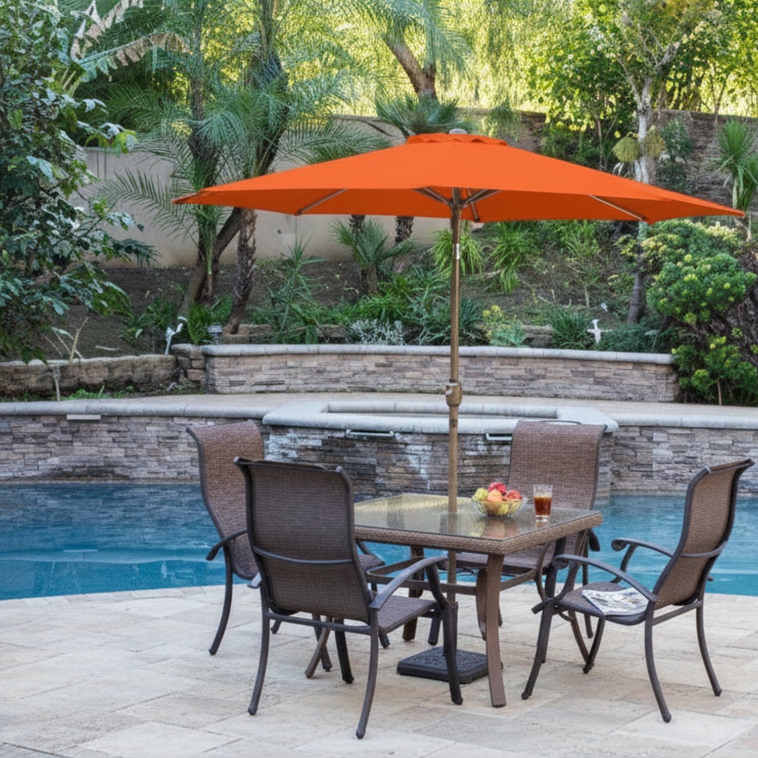 JECO Aluminum Market Umbrella with Tilt and Crank