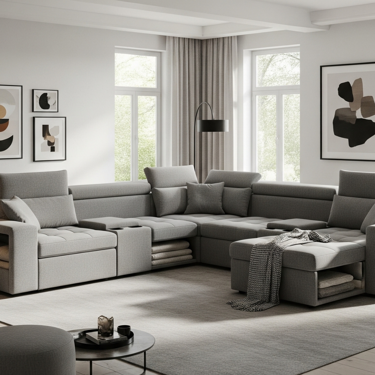 Modular sectional sofa with storage