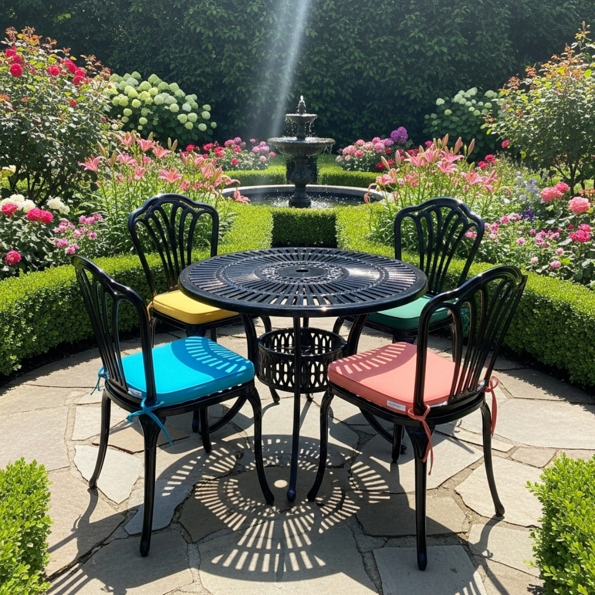 Cast aluminum patio furniture hero