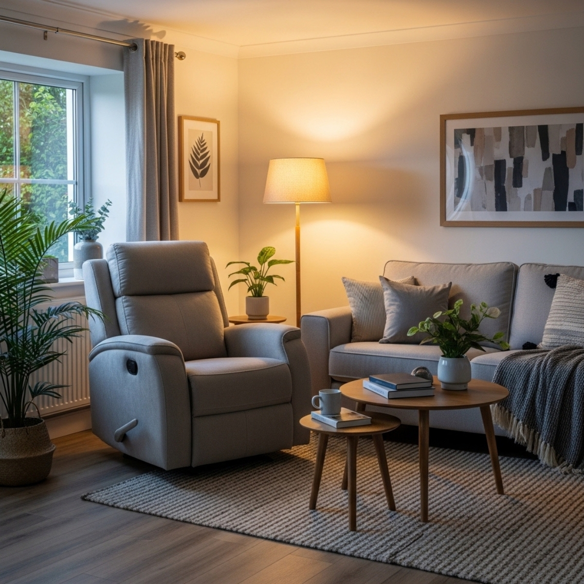 Recliner sectional small living room