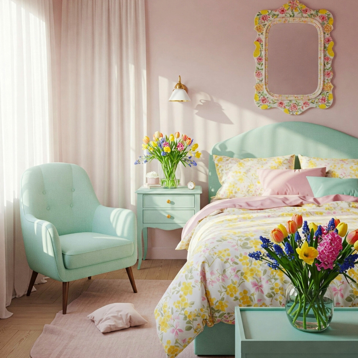 sheer curtains for spring feel