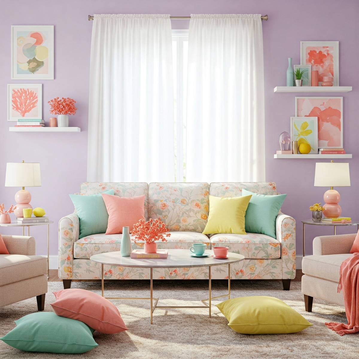 spring color pallete living room