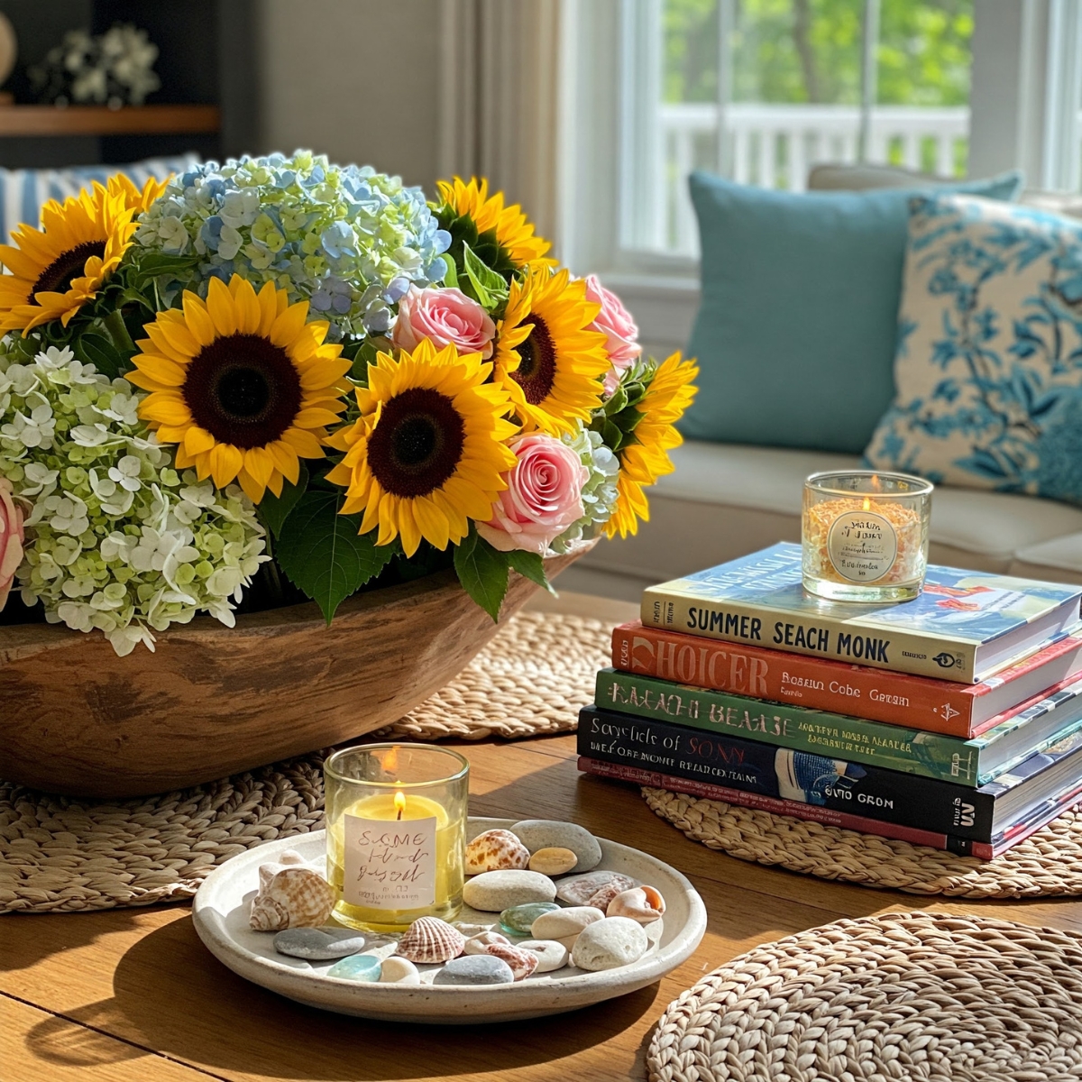 summer coffee table decor