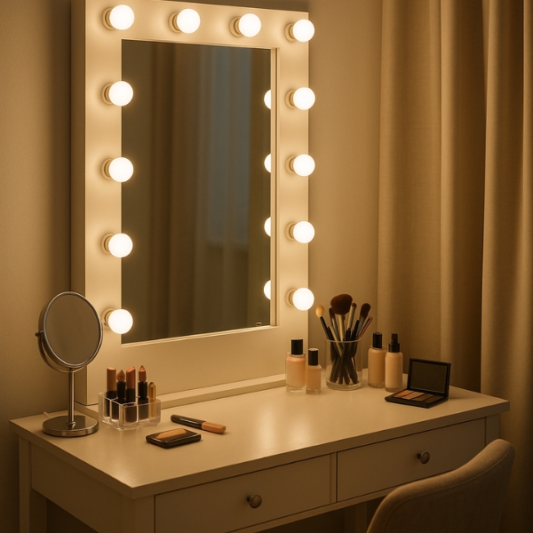 Makeup vanity setup