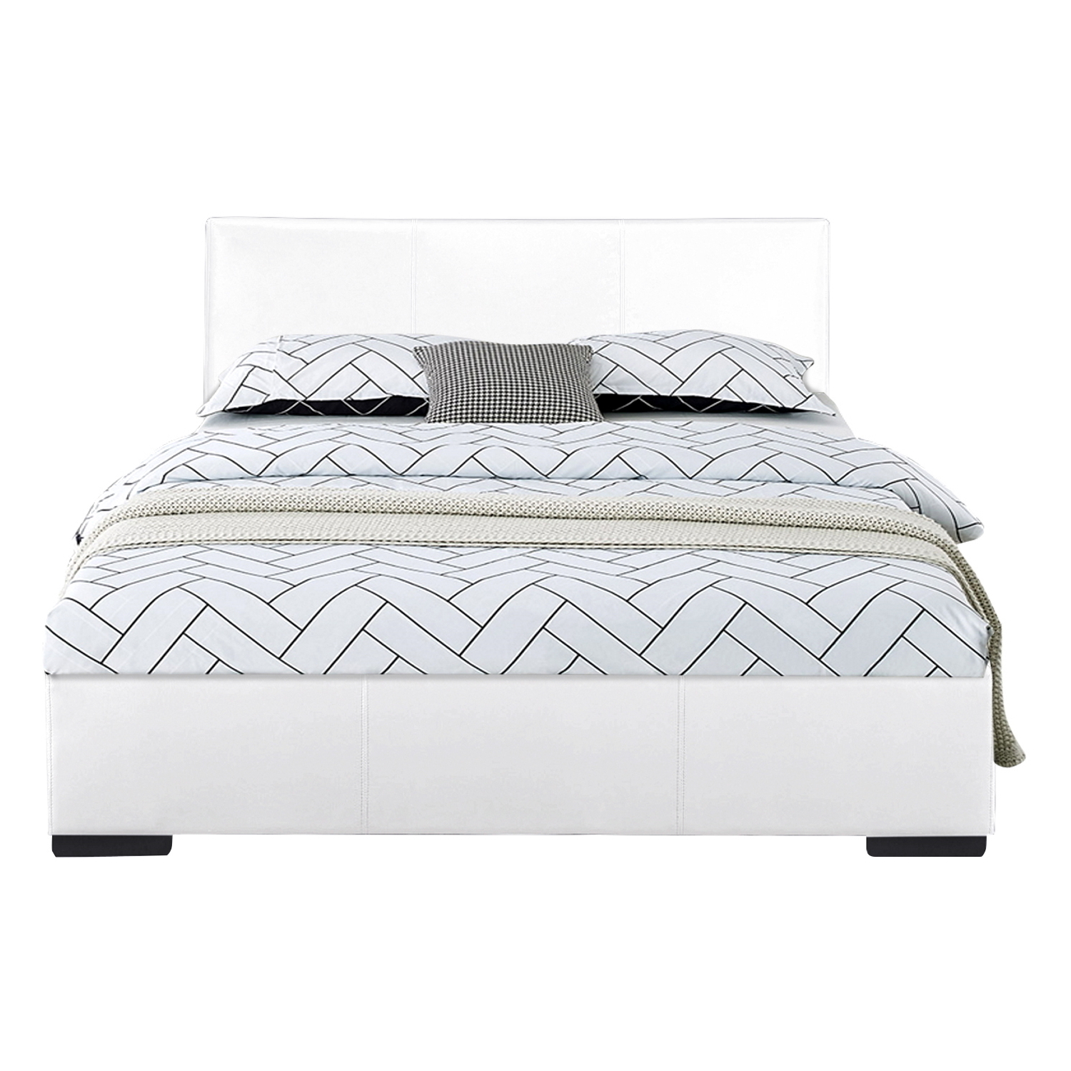 Urban Oasis King Solid Wood Platform Bed with Slatted Headboard and Sturdy No Box Spring Design