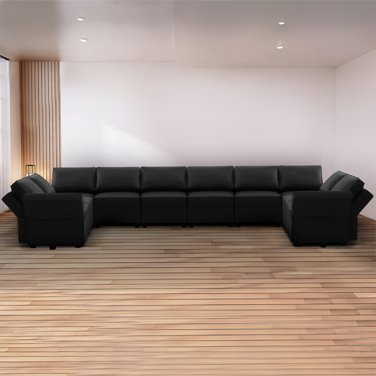 Naomi Home Sarah Contemporary DIY Sofa Collection 10 Piece Modular Sectional,Black