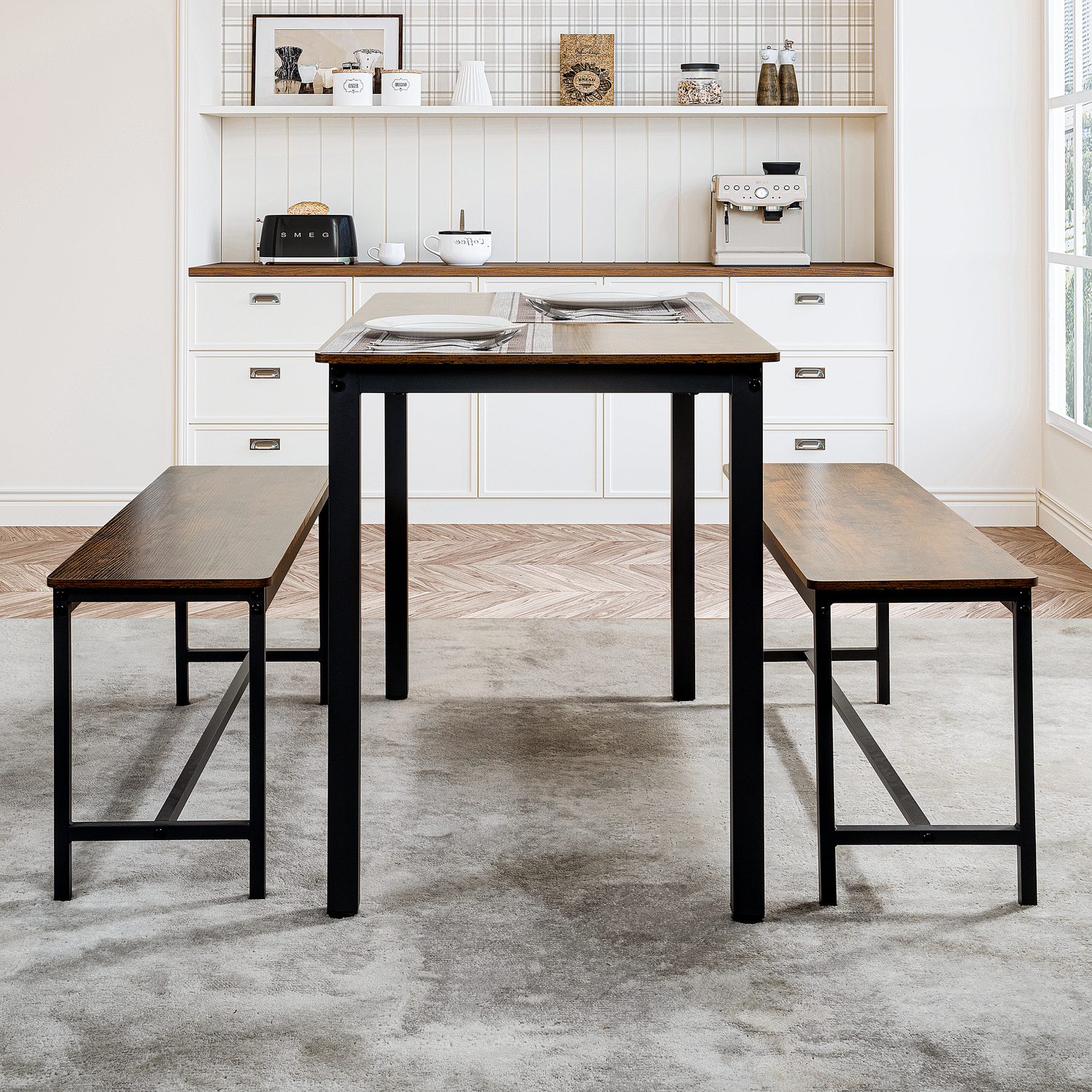 Paola Dining Set Rustic Brown